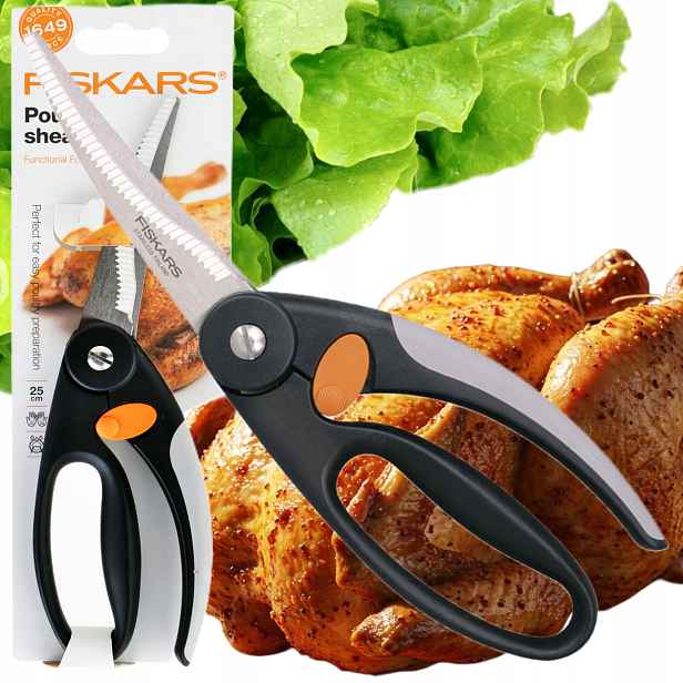 Profesionální Nůžky Na Drůbež Fiskars 25 CM Nerezová Ocel, Silné Čepele
