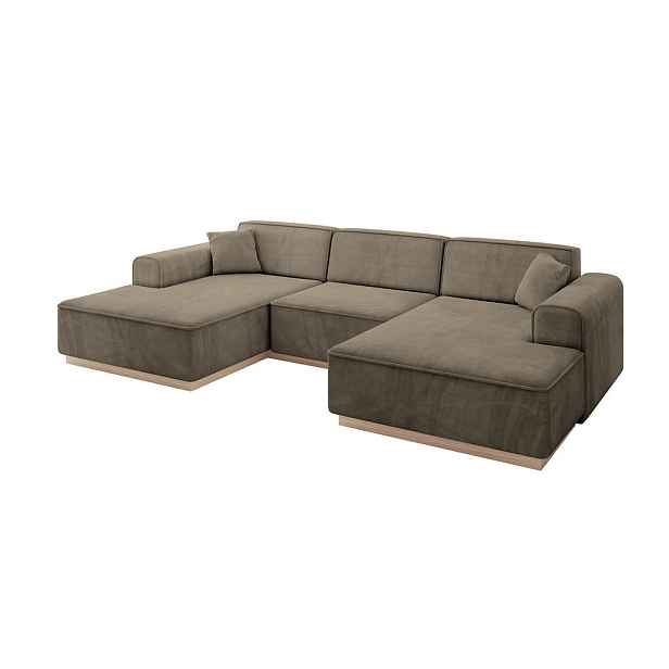 ALTDECOR SEDACÍ SOUPRAVA ve tvaru U IREA-U1 301x165x80 Hnědá Velur