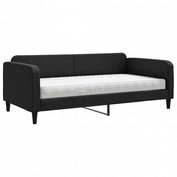 vidaXL Válenda s matrací černá 100 x 200 cm textil