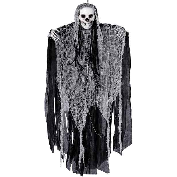 Halloweenská Žně Závěsná 89 CM Kostra Duch Černá Dekorace