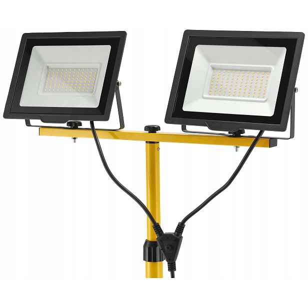 Halogenový reflektor na stativu Led 2x100W 200W stavební sada Silný