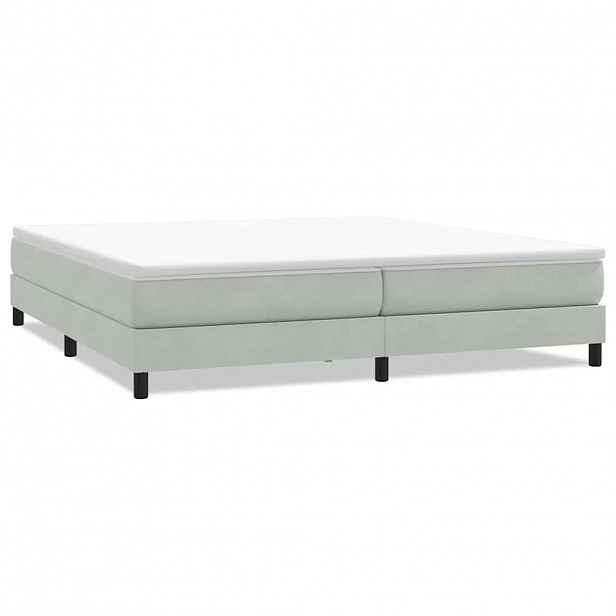 vidaXL Postel Box Spring bez matrace světle šedá 200x220 cm samet
