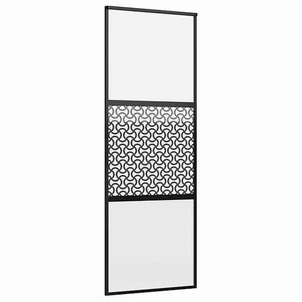vidaXL Skleněné dveře 76 x 2 x 205 cm Hliník Černá