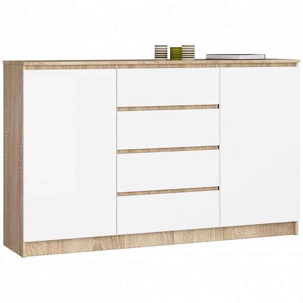RAUMHIRSCH FURNITURE KOMODA dub Sonoma, bílá 99/160/40