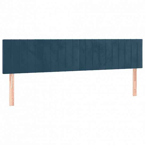 vidaXL Čela postele tmavě modrá 180x5x78/88 cm samet