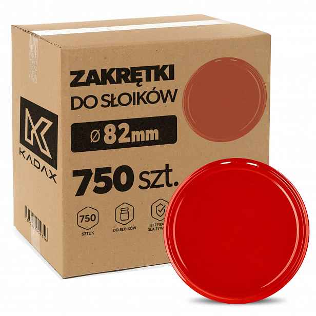 750 x Šroubovací Víčka Na Skleničky FI82 Uzávěry Sklenice Víčko Červené 6-ZÁVĚSNÉ