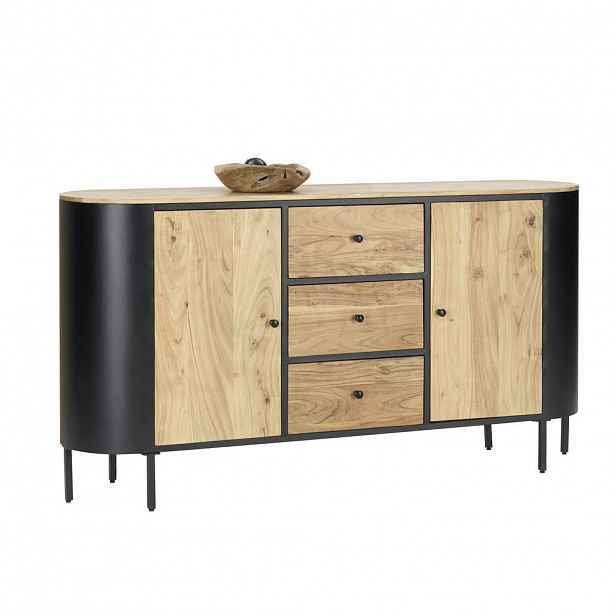 Ambia Home ŠIROKÁ KOMODA, akácie, černá, barvy akácie, 170/90/40 cm - 001630013404