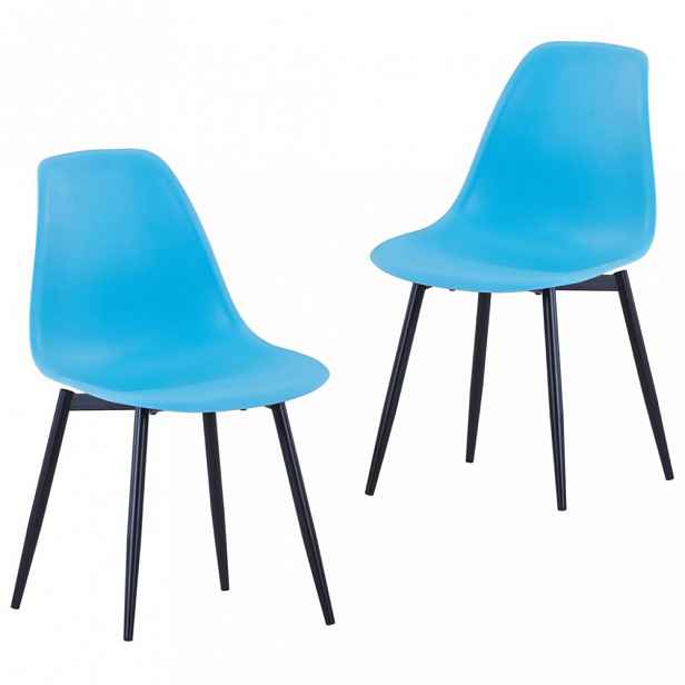 Jídelní židle 2 ks plast / kov Bílá