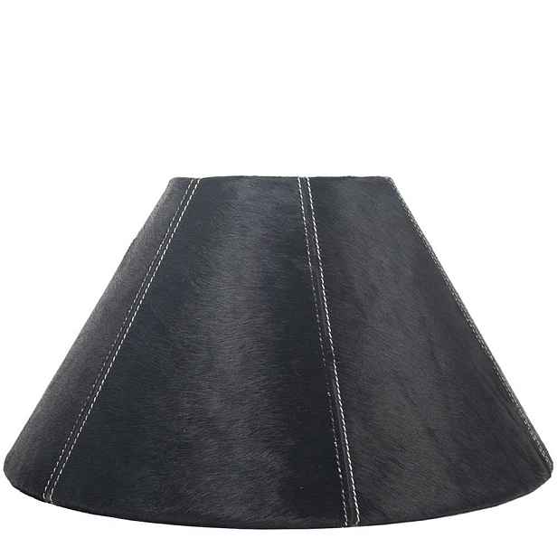 Kónické černé stínidlo lampy z hovězí kůže - Ø 39*Ø 16*23cm / E27 Mars & More
