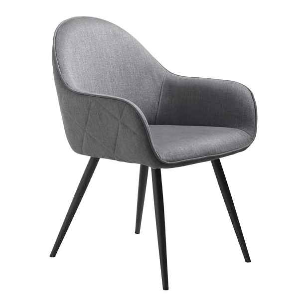 Šedé čalouněné jídelní křeslo s područkami Minto – Unique Furniture