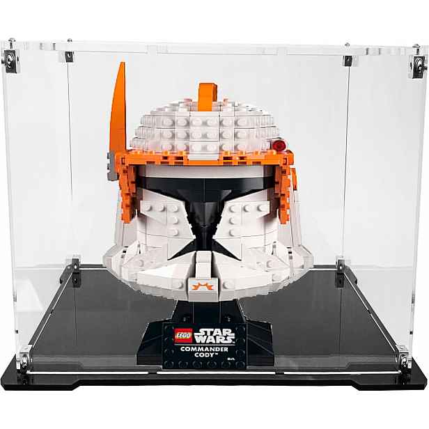 Vitrína s černou základnou pro stavebnici Lego 75350 Helma velitele Codyho