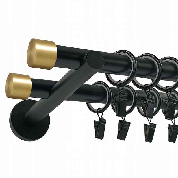 Dvojitá Garnýž 19 MM Kovový Luna Gold 300 CM