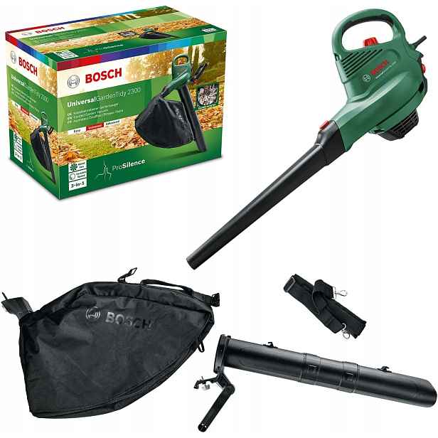 Elektrický foukač, 2300 W, vak na trávu 45 l, plynulý chod
