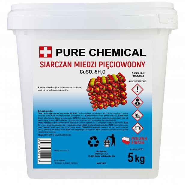 Síran Měďnatý Pětivodý CUSO4 Čistý Bez Přísad 5 kg