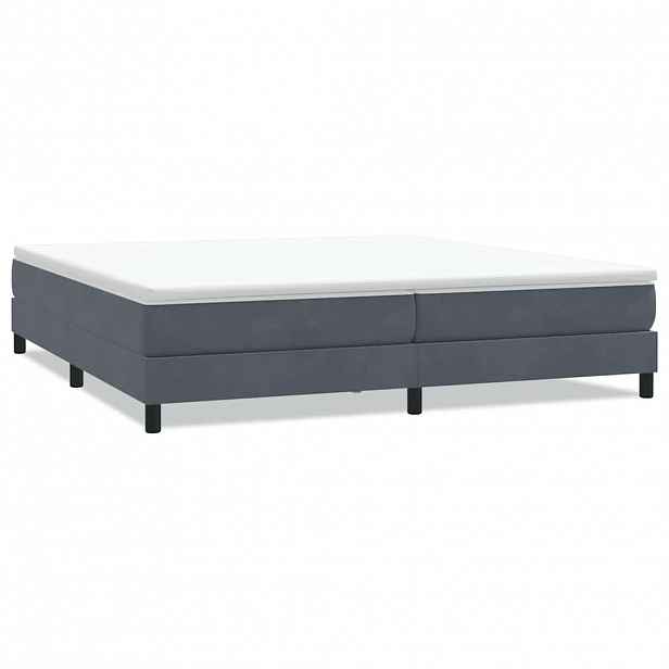 vidaXL Postel Box Spring bez matrace tmavě šedá 200x220 cm samet