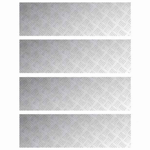 vidaXL Schodové nášlapy 4 ks 100 x 30 cm Stříbrná Hliník Obdélníkový