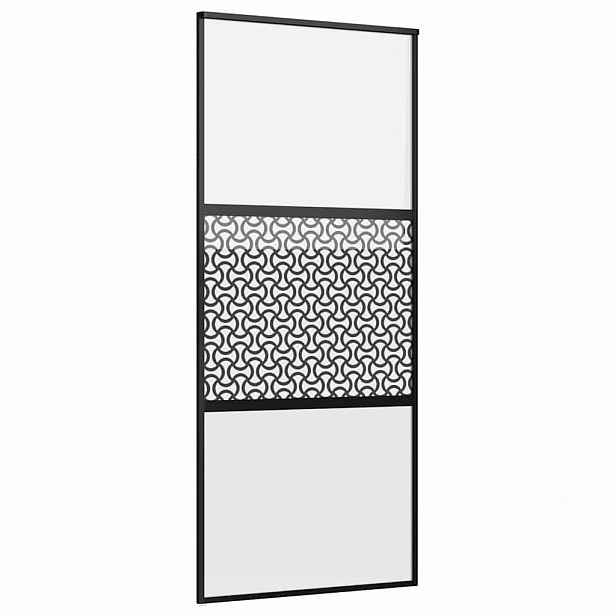 vidaXL Skleněné dveře 90 x 2 x 205 cm Hliník Černá