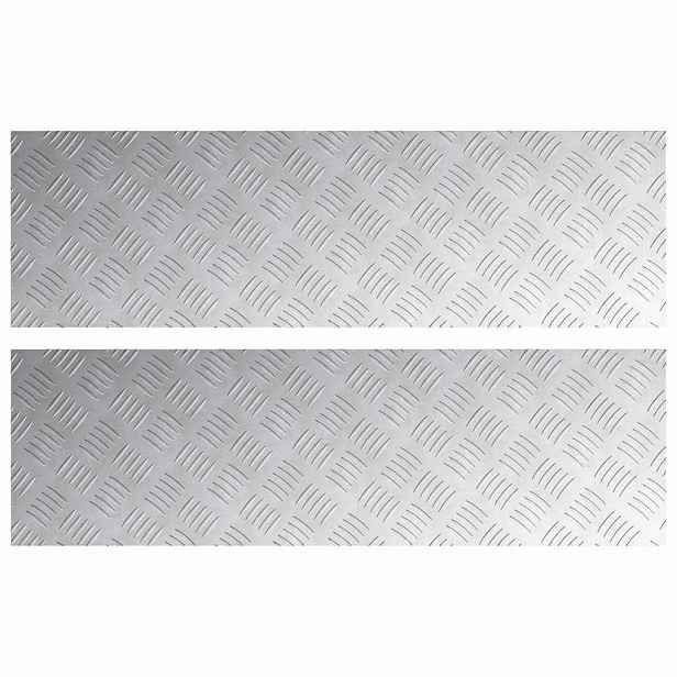 vidaXL Schodové nášlapy 2 ks 100 x 30 cm Stříbrná Hliník Obdélníkový