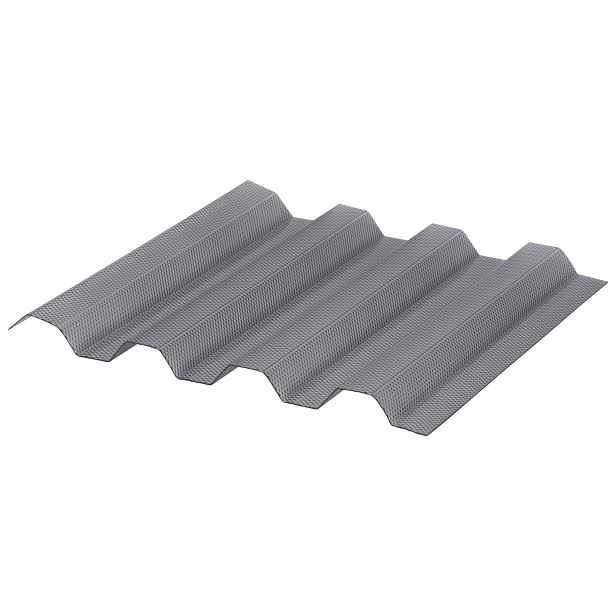Deska polykarbonátová trapézová TOPLIGHT T 76/18 microprisma 2UV antracit 0,9×1 060×4 000 mm
