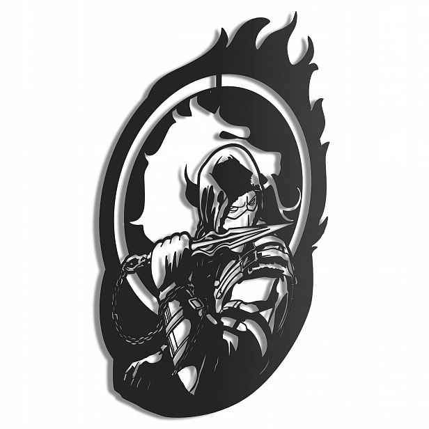 Dřevěný 3D obraz Mortal Kombat Scorpion Nástěnná Dekorace Dárek