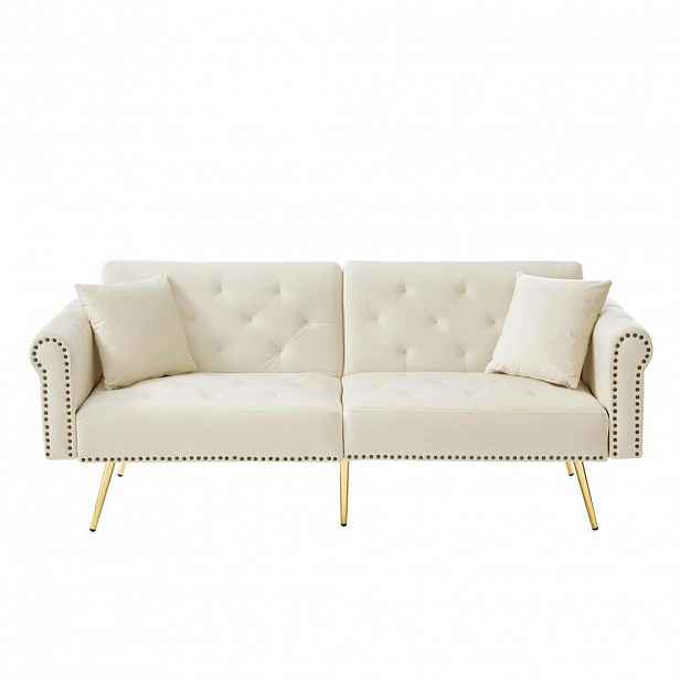 FLIEKS POHOVKA 2místná Samet 3stupňová Opěrka Kovové Nohy