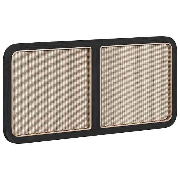 vidaXL Čelo postele s čelo Černá 120 x 55 x 3 cm Ratan