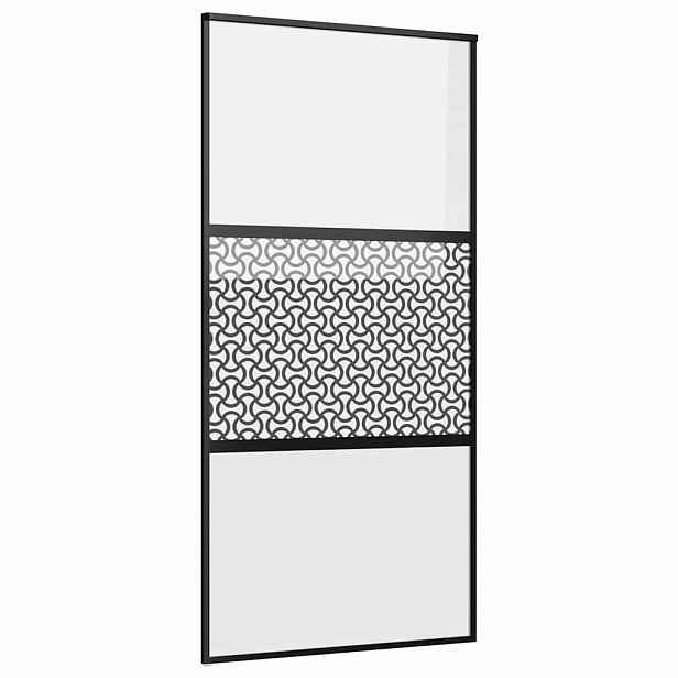 vidaXL Skleněné dveře 102,5 x 2 x 205 cm Hliník Černá