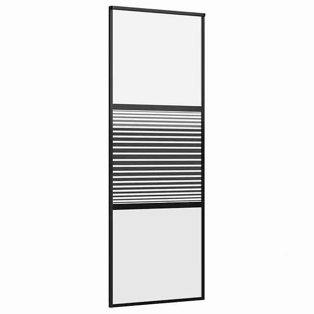 vidaXL Skleněné dveře 76 x 2 x 205 cm Hliník Černá