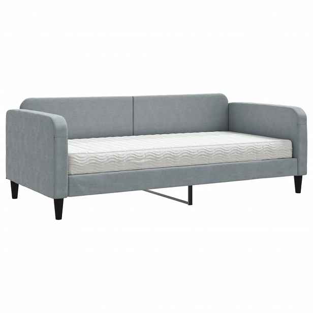vidaXL Válenda s matrací světle šedá 90 x 190 cm textil