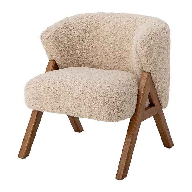 Béžové dětské křesílko z umělé kožešiny Camino – Bloomingville Mini