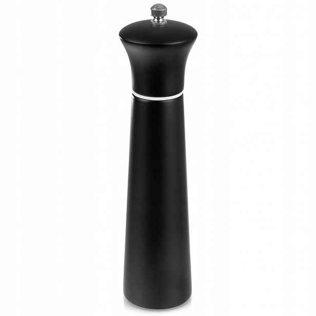 Dřevěný mlýnek na pepř a sůl, černý, 21,5 cm