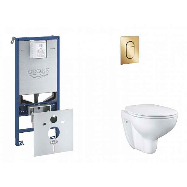 Grohe Rapid SLX - Set předstěnové instalace, klozetu, sedátka SoftClose a tlačítka Arena Cosmopolitan S, Cool Sunrise SANI11BB4105