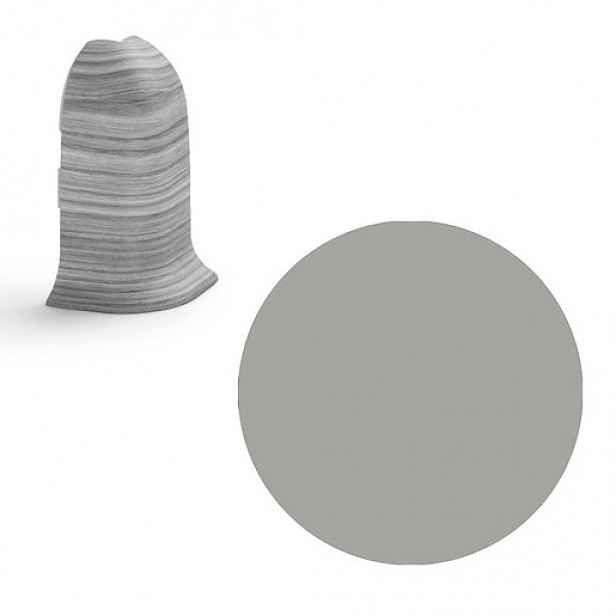 Vnější roh k soklu Naturel šedá , PVC délka 0,5 cm, výška hrany 56 mm, NATNGTZ03