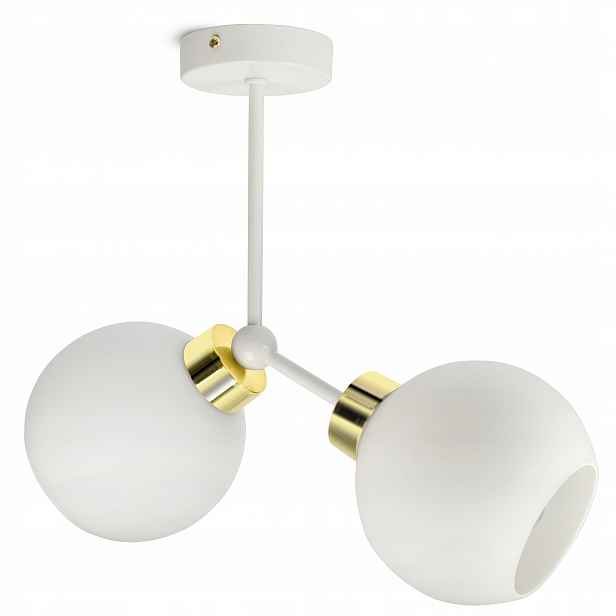 Závěsná stropní lampa Lustr Bílá Skleněné koule Bílé sklo D2 Led E27