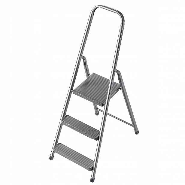 Žebřík 3-STUPŇOVÝ Ocelový Žebřík Stupně Pevný 125 kg