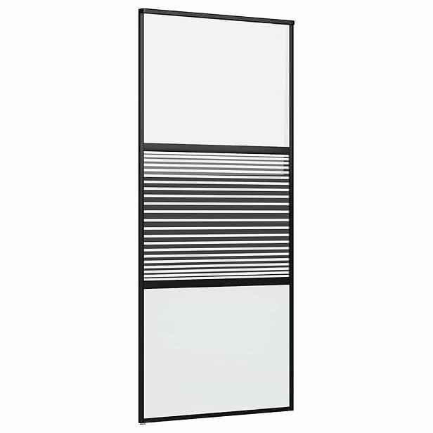 vidaXL Skleněné dveře 90 x 2 x 205 cm Hliník Černá