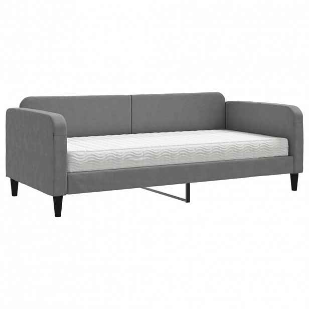 vidaXL Válenda s matrací tmavě šedá 90 x 190 cm textil