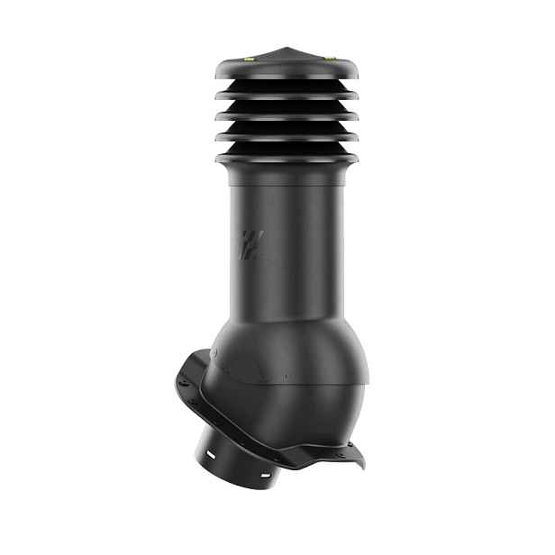 Větrací komín HiVent pro plechovou střešní krytinu, profil R, průměr 150 mm, černý