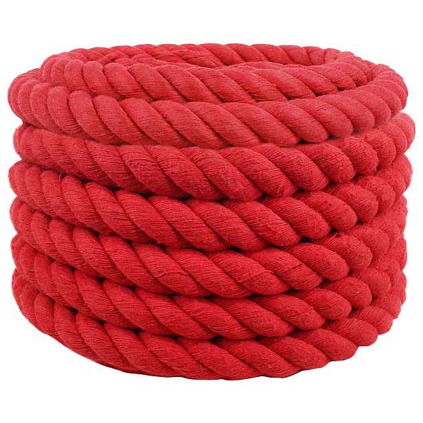 vidaXL Bavlněné lano 40 mm 10 m Červená 100% bavlna