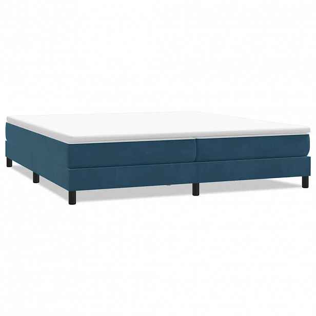 vidaXL Postel Box Spring bez matrace tmavě modrá 200x220 cm samet
