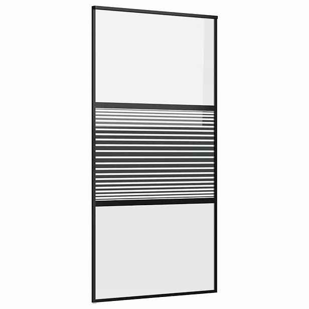 vidaXL Skleněné dveře 102,5 x 2 x 205 cm Hliník Černá