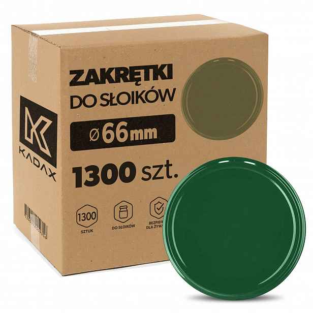 1300 x Šroubovací Víčka Na Sklenice Fi 66 Uzávěry Sklenice Víčko Zelené 4-ZÁVĚSNÉ