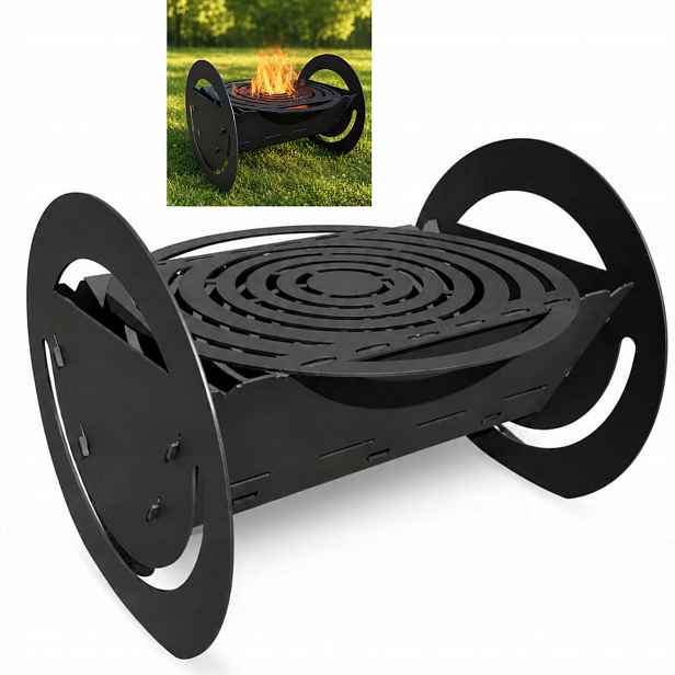 Gril Mangal skládací na 9 špízů Zahradní ohniště, kov, 3 mm