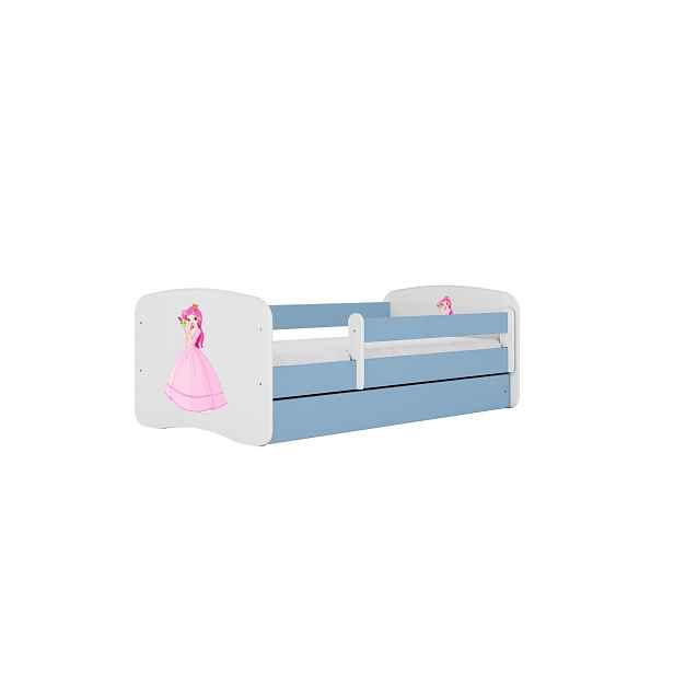 Kocot kids Dětská postel Babydreams princezna modrá, varianta 70x140, se šuplíky, s matrací