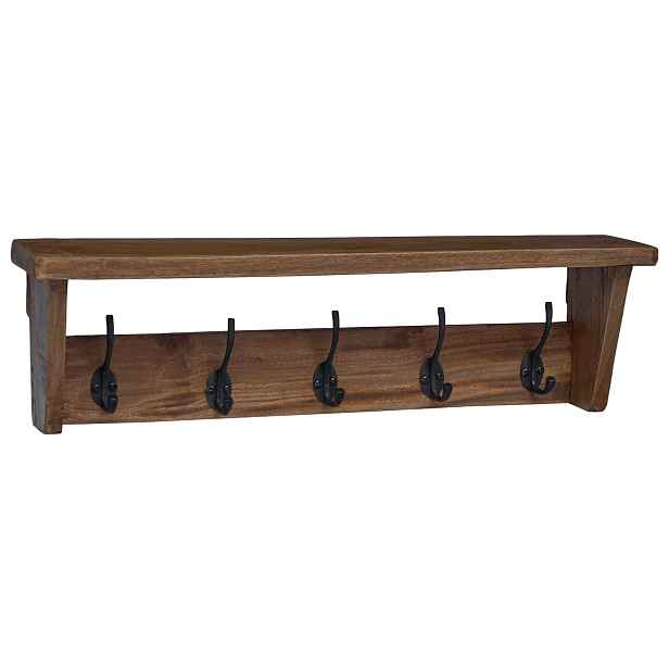 vidaXL Háček Hnědá 50 x 10 x 14 cm Masivní mahagonové dřevo