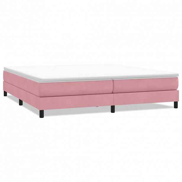 vidaXL Postel Box Spring bez matrace růžová 200x220 cm samet