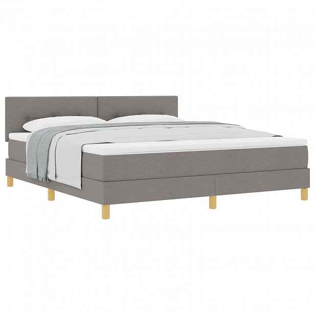 vidaXL Postel s boxspringem s polštářem Taupe 180 x 200 cm textil