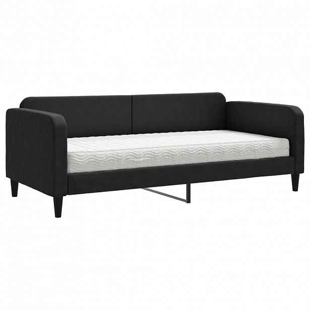 vidaXL Válenda s matrací černá 90 x 190 cm textil