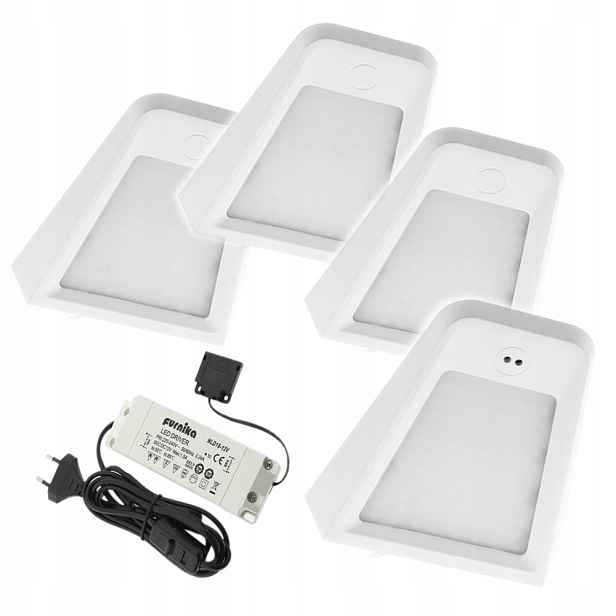 4x Led lampa, sada svítidel nad pracovní desku Juno