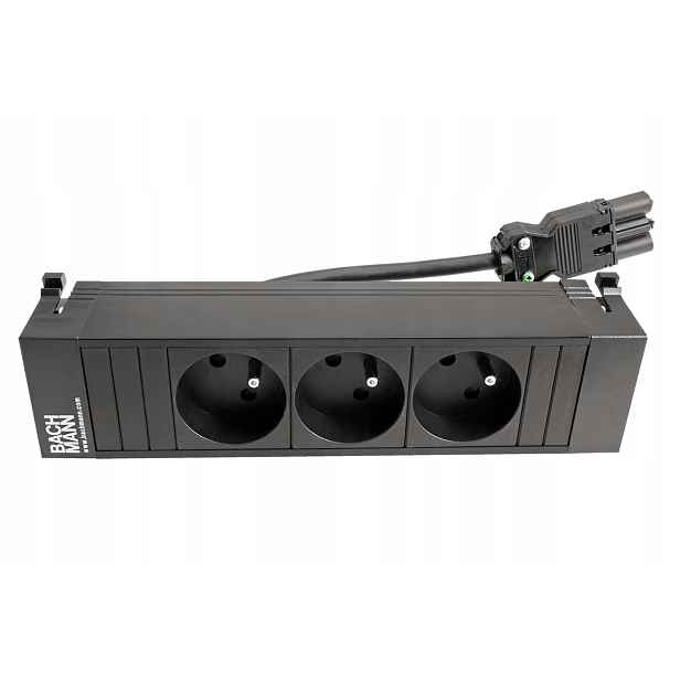 Bachmann Systém Power FRAME,box pro 3 moduly,3x zásuvka CZ,černý (916.059)
